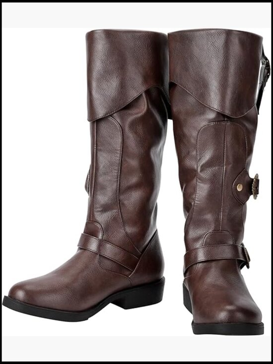 Men Renaissance Pirate Boots Medieval Steampunk Cosplay Shoes Halloween main image 7